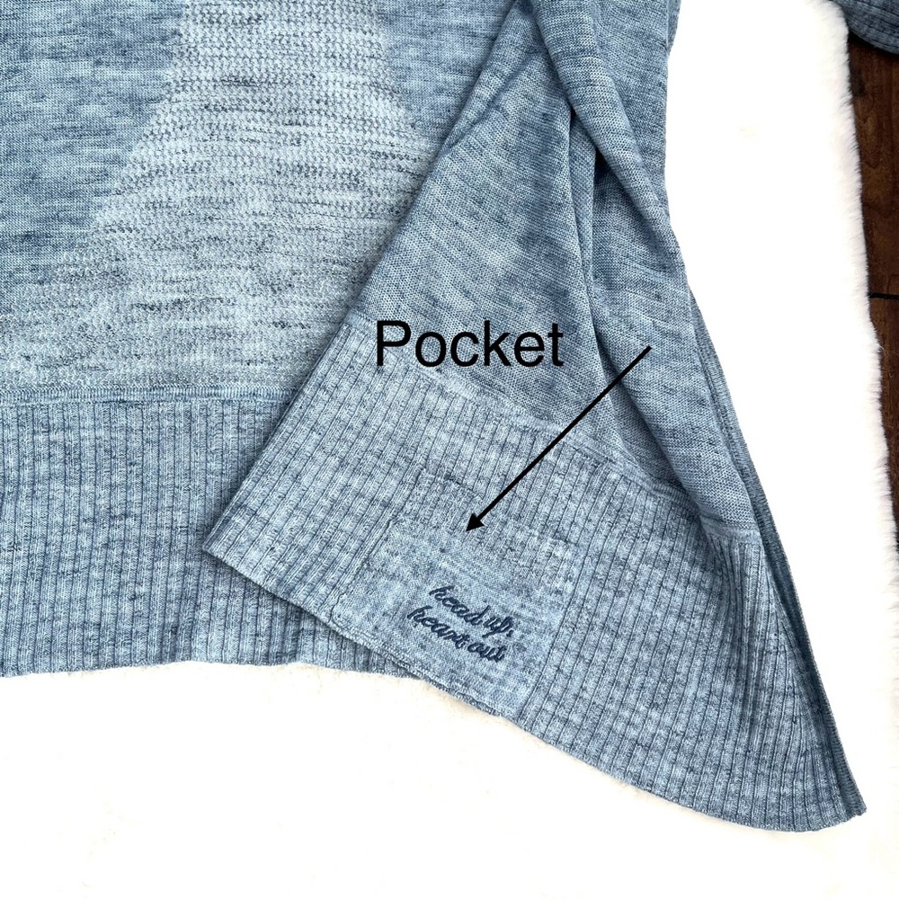 Lululemon Calm and Collected Wrap Heathered Sailboat Classic Navy Size Medium - Picture 14 of 16